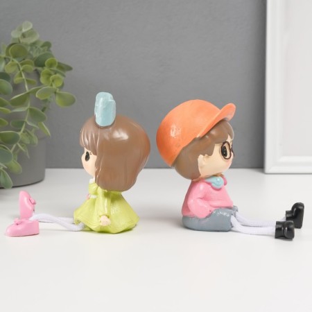 Souvenir Polystone "Bucks in the cap and a girl with a bow" dl. legs, set 2 pcs 6x7x17 cm-3