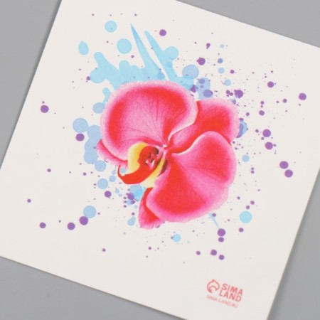 Tattoo on the body color "watercolor. Orchid" 6x6 cm-5