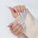 Patching nails, 24 pcs, ballerina shape, blue color
