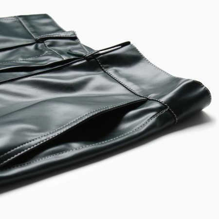 Women's pants (eco-leather) minku: eco leather green color, rn 50-7