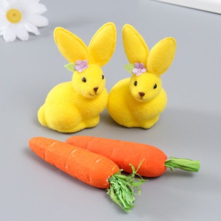 Souvenir "Bunny with carrots" set 4 pcs 15x18 cm mix-5