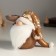 Polystone candlestick for 1 candle "Santa Claus in a gold cap with patterns" 18x9.5x13 cm