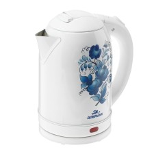 Electric Dobrynya kettle DO-1214, Metal, 2 l, 2000 watts, white with blue colors