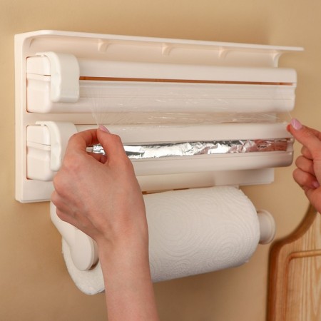 Organizer for kitchen accessories, 38 × 18 × 7 cm, beige color-1