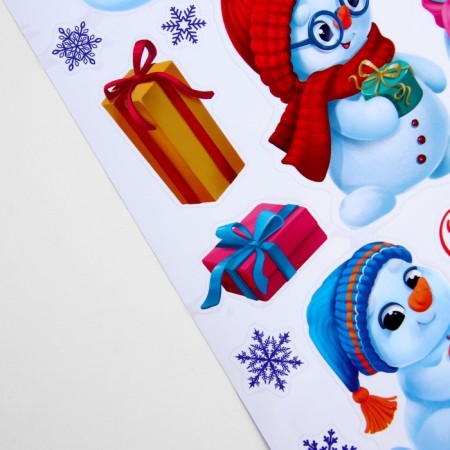 Interior sticker "Snowmen", 29.7 x 42 cm, New Year-3