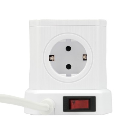 Network filter Cablexpert Twr-5-U4-W-2, 5P, 10A, 4XUSB, 3.1A, 2M, Ur. Protection 4+, White, 1030905-1