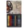 Pencils of watercolor, whole, 12 colors+2 brushes+sharpener, in a metal box wwp-12