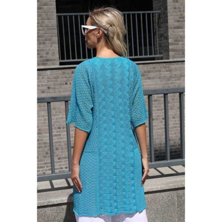 Cardigan female, size 44, blue color-10