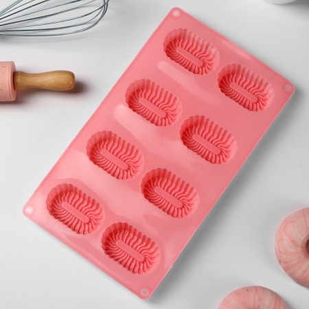 Baking uniform "Adele", silicone, 28 × 16 × 2 cm, 8 cells, color mix-2