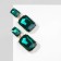 Earrings with Cleo rhinestones classic, emerald color in gold