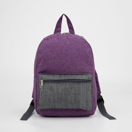 Baby backpack on lightning, external pocket, reflective strip, lilac color-2