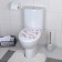 The toilet seat with the Rossplast lid "Decor. Sakura ", 46 × 36 cm, white color