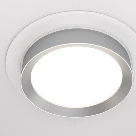 Building lamp Technical DL086-GX53-RD-WS, 1x15W, 11x11x5.3 cm, GX53, white color with silver-2