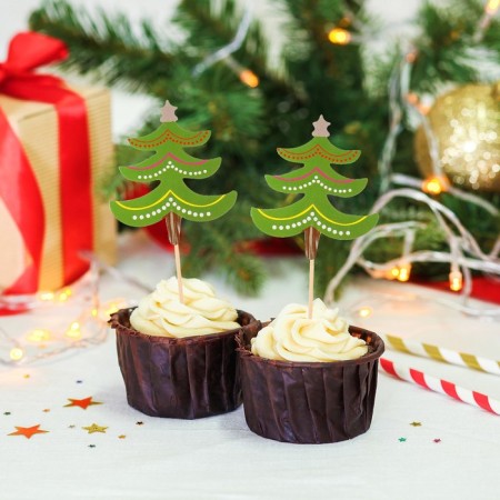 Skewers for canapes "Christmas tree with garland", set of 12 pcs.
