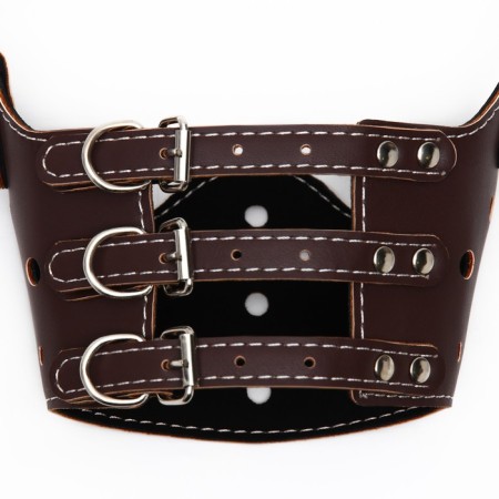 Muzzle of pressed leather adjustable, No. 4, DN 8.8 cm, OM 29-35 cm, brown-5