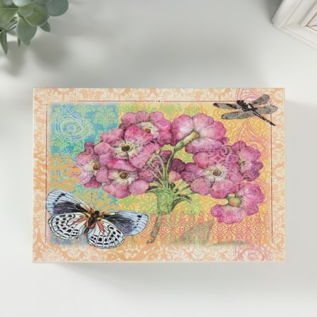 Casket tree "Garden, butterfly and dragonfly" 19x13x5 cm-2