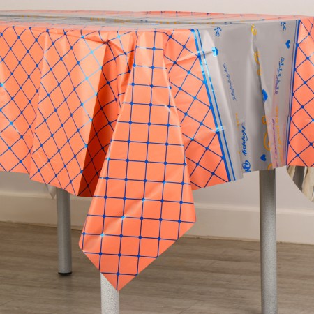 The tablecloth "Squares", 137 × 183 cm., Orange color-3