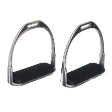 Metal stirrup with rubber inserts, chrome, set 2 pcs