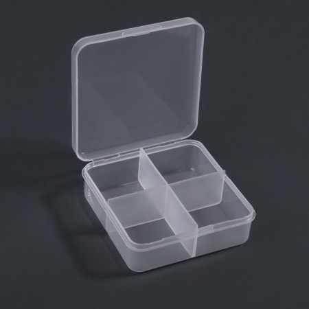 Organizer for decor, 4 sections, 6.7 × 6.7 × 2.3 cm, the color is transparent-2