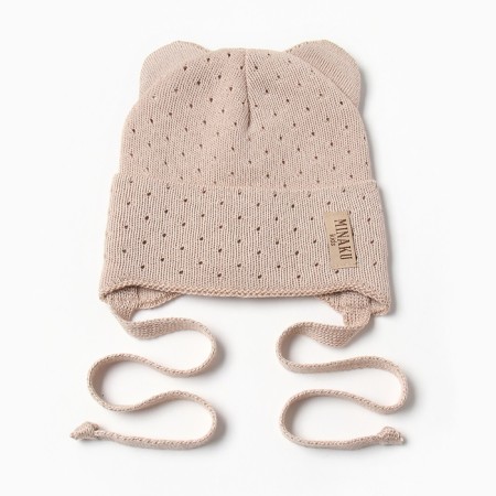 Children's hat minku, rr 42-44, beige color