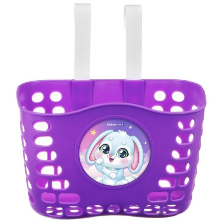 Children's basket on a bicycle, purple color-3