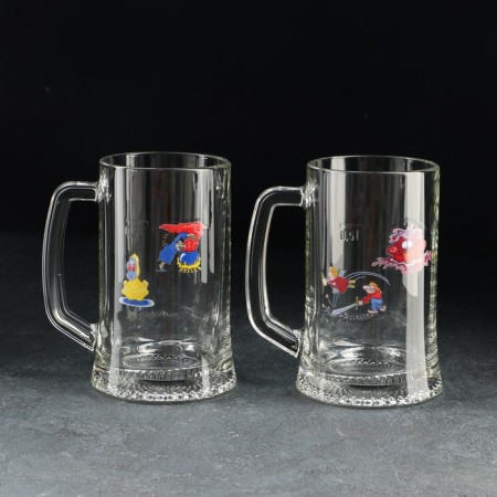 A set of beer mugs "Podkolists", 500 ml, 2 pcs, Mix drawing-1