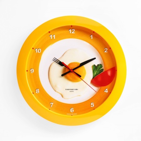 Wall clock, series: kitchen, ovarian, d-29 cm, yellow rim
