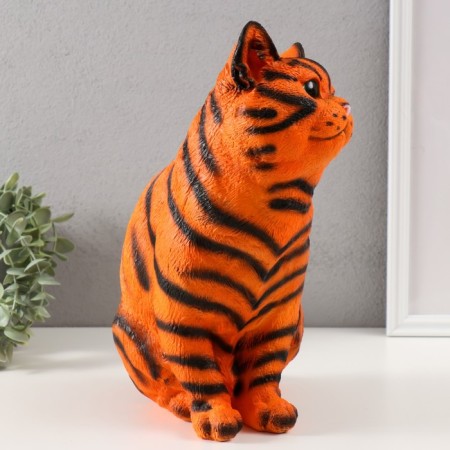 The piggy bank "Cat Tiger Color" height is 31.5 cm, width 16 cm, length 24 cm.-2