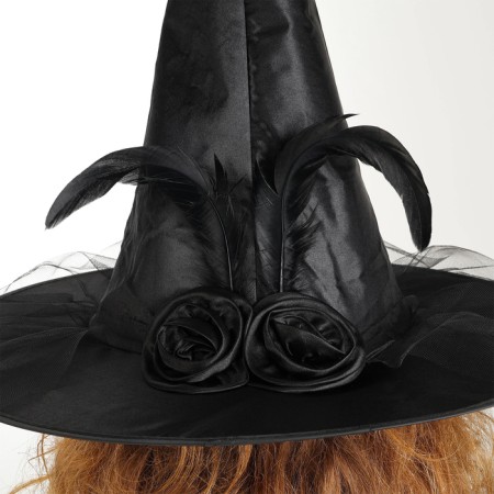 Carnival hat "Witcher", with a veil, black color-4