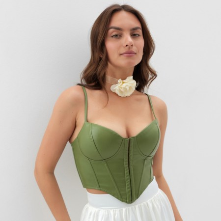 Choker "Tango" bud, white color, 30cm-3