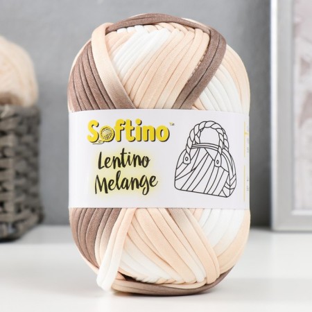 Knitted yarn 95% cotton, 5% elastan "Lentino melange" 100 g 30 m color 33