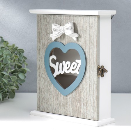 Keywood tree 6 hooks "Heart and Bant" Gray 25.5x7x21 cm-2