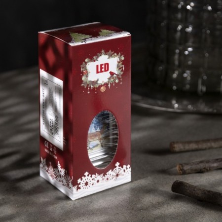 LED figure "Lantern with a deer" 5.5 × 13 × 5.5 cm, plastic, batteries AG13x3, glow warm white-3