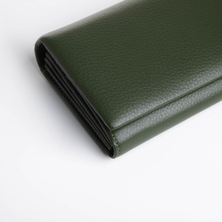 Women's wallet on magnet, green color-2