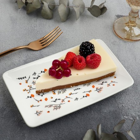 Ceramic "Flowers" dish, 20.5 x 12.5 x 1.8 cm, white color-3