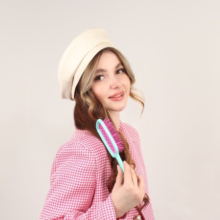 The comb is massage, wide, ventilated, 8.5 × 20.5 cm, PVC box, turquoise/pink color-10