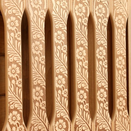 Layer wooden corner flat "Russian patterns" 29.5x27.5x6 cm-5