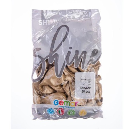 Latex ball 14 "Chrome", set of 50 pcs., Golden color-1