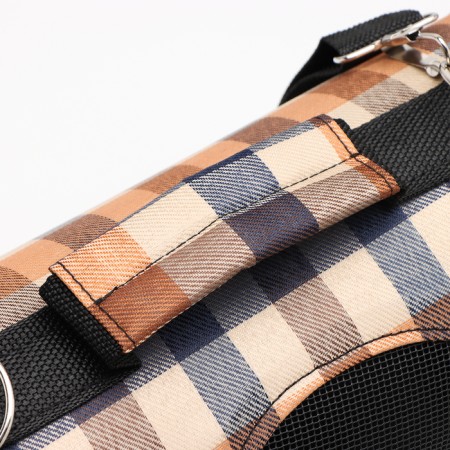 Bag - carrying for animals with a curtain, size S, 37 x 20x 24 cm, checkered-5