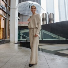 Women's costume (jumper, trousers) minku: casual collection beige color, rr 44 (height 170)