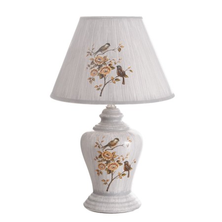 Table lamp "Bird in the flower garden" gray E14 220V 35x24.5x24.5 cm-8
