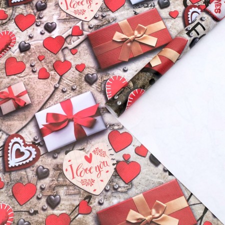 Package paper, glossy "Love", 70 x 100 cm