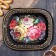 Zhostovsky tray "bouquet", black, author’s painting, 24x20 cm