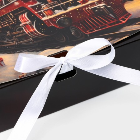 New Year. Gift New Year's folding, packaging, New Year's steam locomotive, 20 × 18 × 5 cm.-2