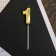 Candle for the cake, the number "1", gold.