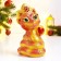 The piggy bank "Snake in Kokoshnik" red, gold, 23cm