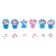Printing color "unicorns", set of 6 pcs., Stamping pillow