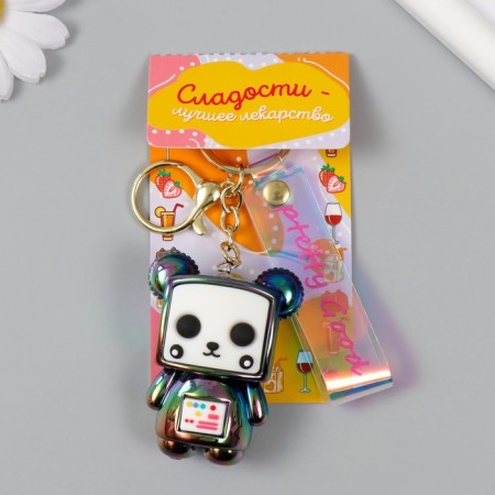 Trick plastic, rubber with carbine, belt "Bear-robot" gasoline 2.7x4.5x6 cm