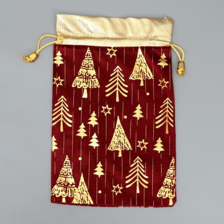 Bag gift plush “Gift for the soul”, Christmas trees, embossing, 16 x 24 cm +/- 1.5 cm, New Year-4