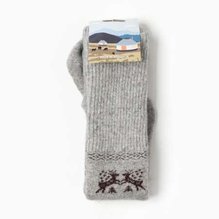 Golphs for children from Mongolian wool, gray color, 2-4 years old-2